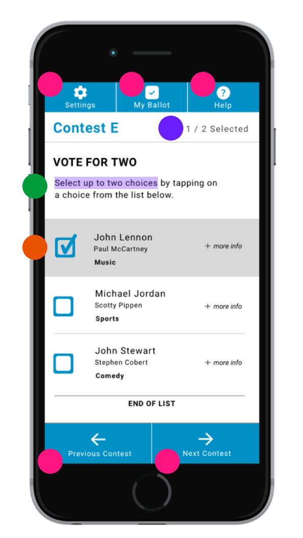 Online Voting Mobile Ballot Sample