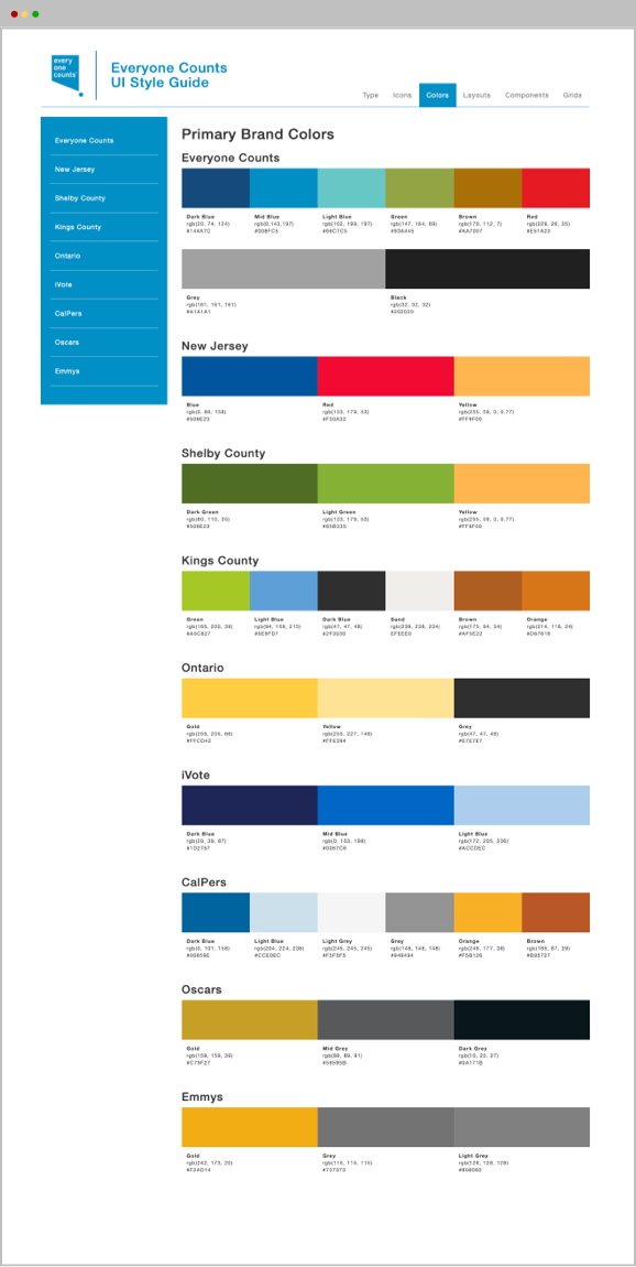 Everyone Counts - Style Guide - Colors