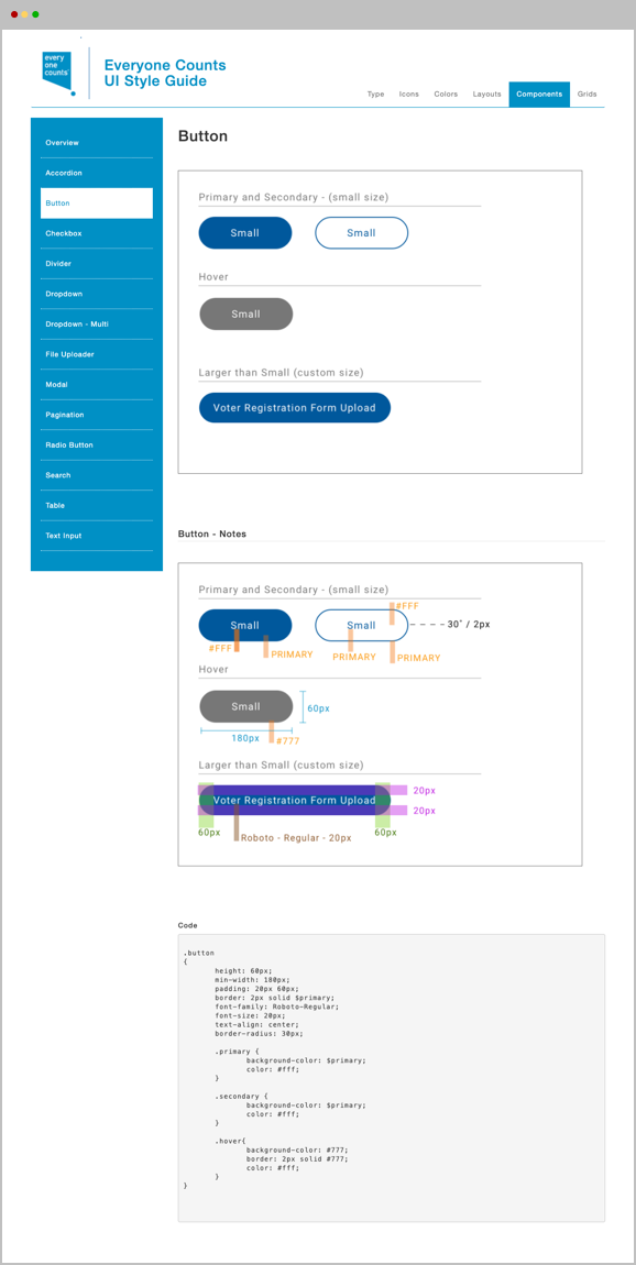 Everyone Counts - Style Guide - Components > Buttons